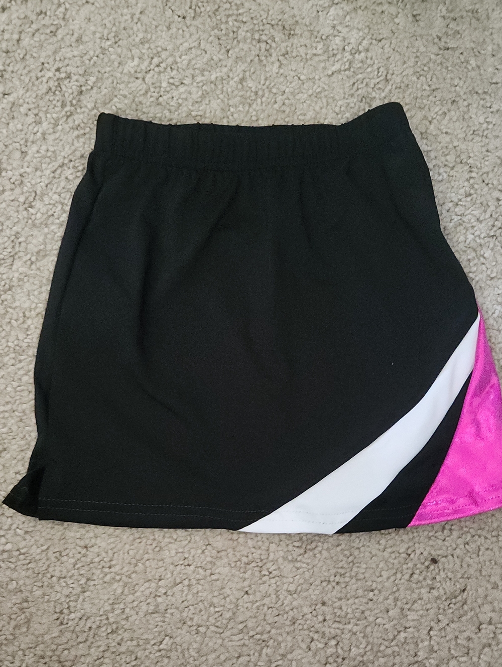 Girls Black Athletic Shorts with White and Pink Accent Youth Small